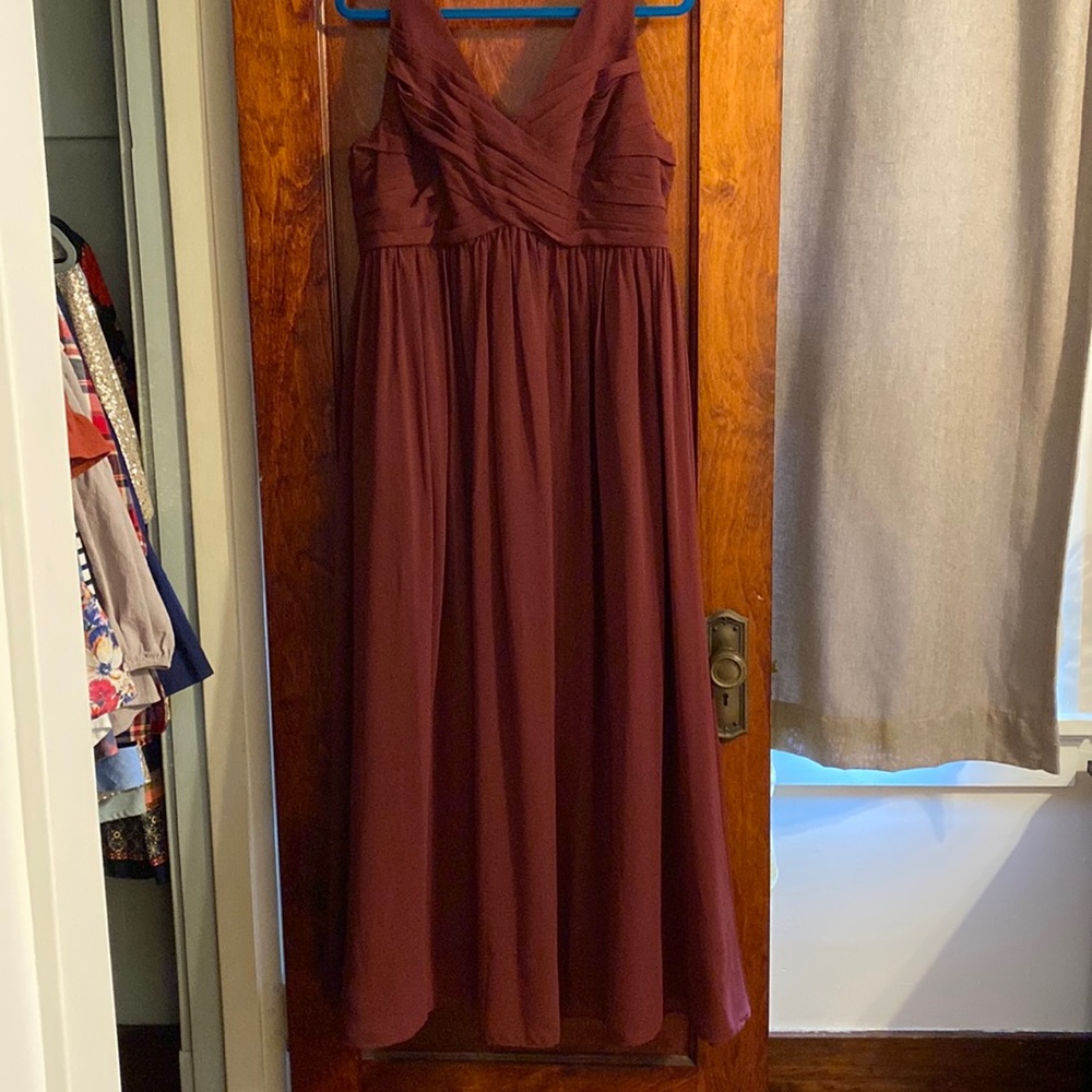 Revelry Zoe Chiffon Dress Cabernet